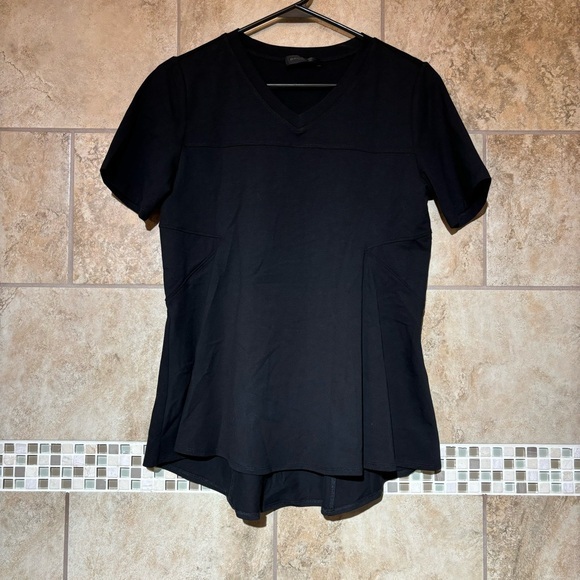 Donna Karan Tops - Donna Karan New York V-neck peplum Short Sleeve Shirt M